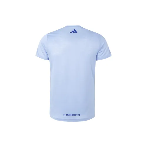 Adidas Светло-розовый синий Мужской T-рубашки