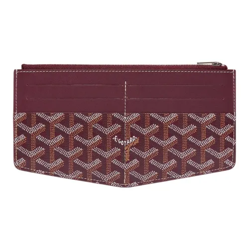 GOYARD Insert Louise Холст с кожей Кошелек Унисекс Бордовый