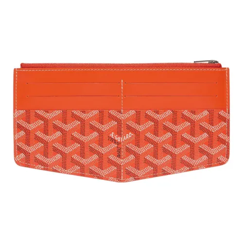 GOYARD Insert Louise Холст с кожей Кошелек Унисекс Оранжевый
