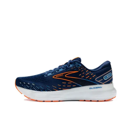 Brooks Glycerin 20 Противоскользящие устойчивые к истиранию низкий топ беговые кроссовки мужские синий оранжевый