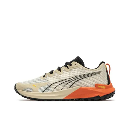 PUMA Fast Trac Nitro Slip Resistant Abrasion Resistant Низкий Топ Повседневные Беговые кроссовки Мужские Бежевый Черный Оранжевый