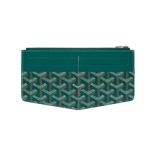 GOYARD Insert Louise Холст с кожей Кошелек Унисекс Зеленый