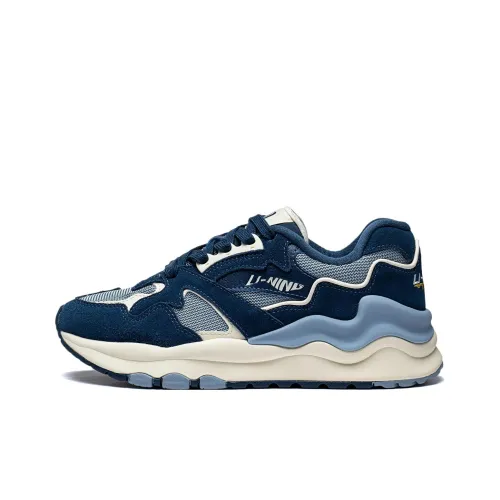 LINING 001 Горы и моря Противоскользящий Устойчивый к истиранию Низкий Топ Спортивная Повседневная Обувь Женская Мягкий Серый Синий