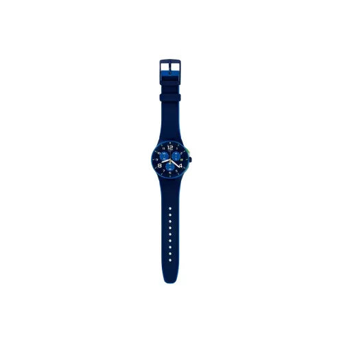 Swatch Quartz Механизм Мужские часы Циферблат 42 мм Синий Пластик Корпус Часы Силиконовый Ремешок