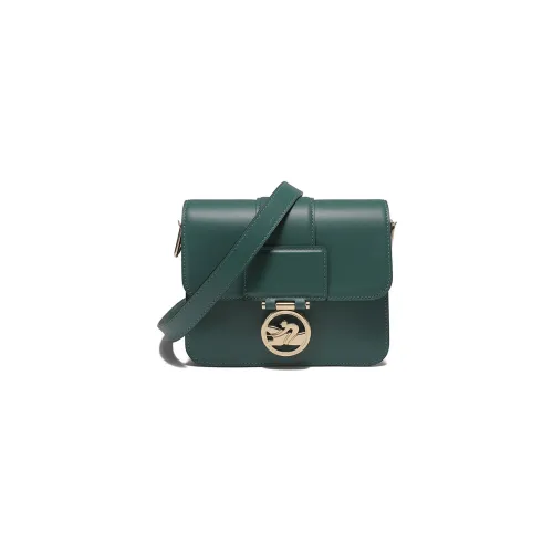 LONGCHAMP Коровья кожа Маленькая квадратная сумка Сумка через плечо Маленькая Женская Кипарисово-зеленый