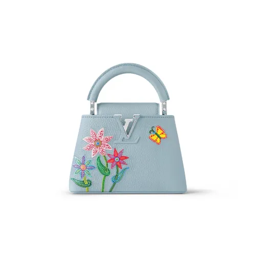 LOUIS VUITTON Yayoi Kusama Коллаборация Корова крупнозернистая кожа Через плечо Сумка Мини Женская Синяя