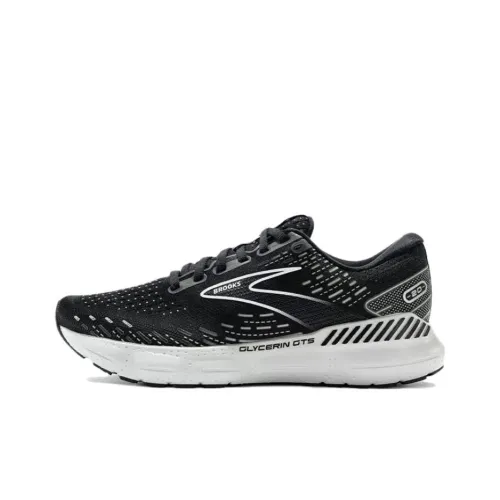 Brooks Glycerin GTS Амортизация Износостойкие Низкие Кроссовки для Бега Женские Черные Серебряные
