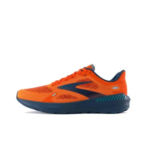 Brooks Launch GTS Slip-resistant Abrasion-resistant Low Top Casual Running Shoes Men's Orange Blue Брэдс Launch GTS Противоскользящий Устойчивый к истиранию Низкий Топ Повседневные Беговые Кроссовки Мужские Оранжевый Синий