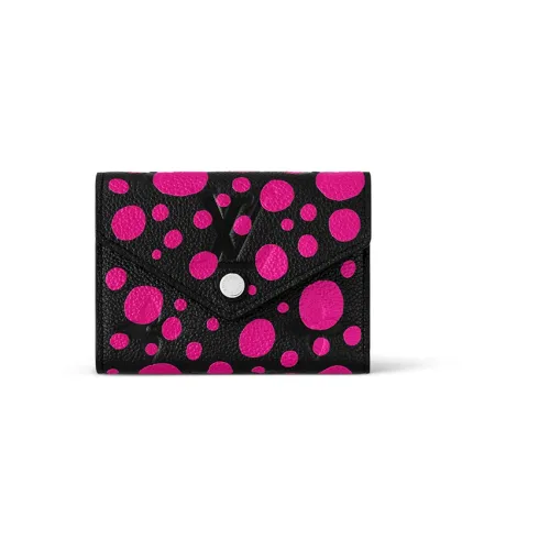 LOUIS VUITTON Yayoi Kusama Коллаборация Victorine Коровья кожа Victoria Монетница Женские Черный фиолетовый