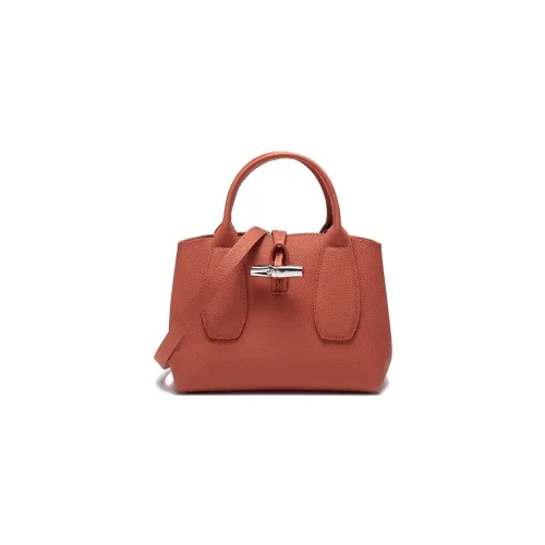 LONGCHAMP Roseau Коровья кожа Бежевый Сумка Сумка Маленькая Женская Кирпично-красная