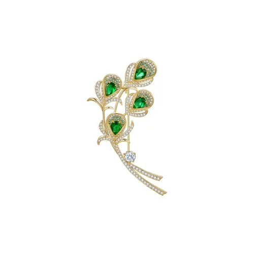 Jay Искусственный Циркон Броши Золотой Женские