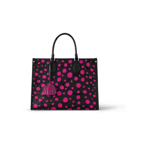 LOUIS VUITTON Yayoi Kusama Совместный Фонд Коровья Кожа Сумка через плечо Сумка Средний Женская Черный Фиолетовый