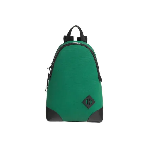 HERMES Allback Bivouac Холст Swift Кожа Рюкзак Мужской Средний Зеленый Черный