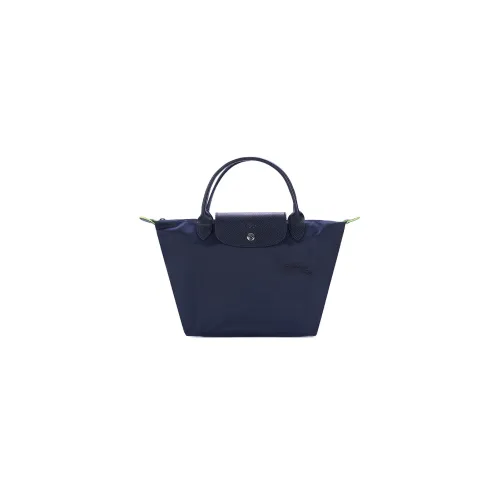 LONGCHAMP Холст и кожа Пельменная сумка Маленькая Женская Морской синий