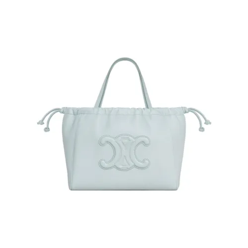 CELINE Cabas Cuir Triomphe Гладкая коровья кожа Сумка через плечо Маленькая Женская Телесно-голубой