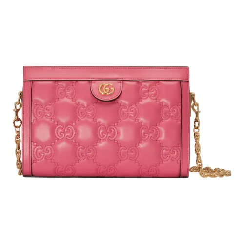 GUCCI GG Matelassé Кожа Цепь Сумка через плечо Сумка через плечо Сумка Женская Розовая