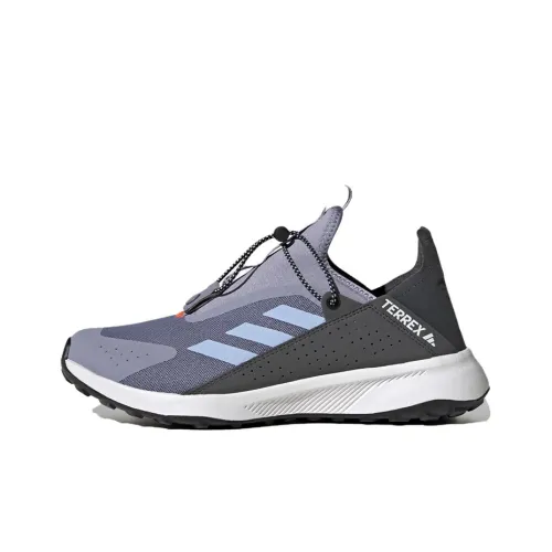 Adidas VOYAGER 21 Противоскользящий Устойчивый к истиранию Легкий MID Топ Уличная обувь Унисекс Серый Синий