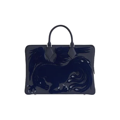 HERMES Plume Коровья кожа Togo Сумка Мужская Полночь Синий