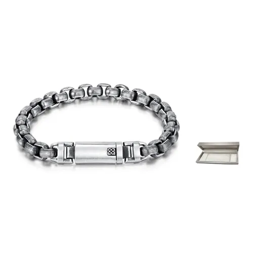 KENMO Браслеты из титанового стального сплава, серебряный + набор в подарочной коробке, мужской