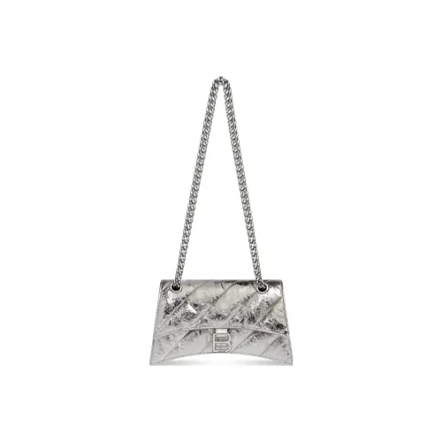 Balenciaga Crush Коровья кожа Сумка через плечо Сумка на плечо Женская серебряная