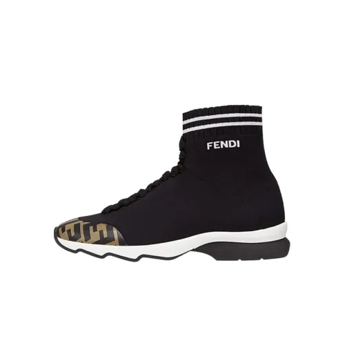 FENDI Высокий Топ Спортивная Повседневная Обувь Женская Черная