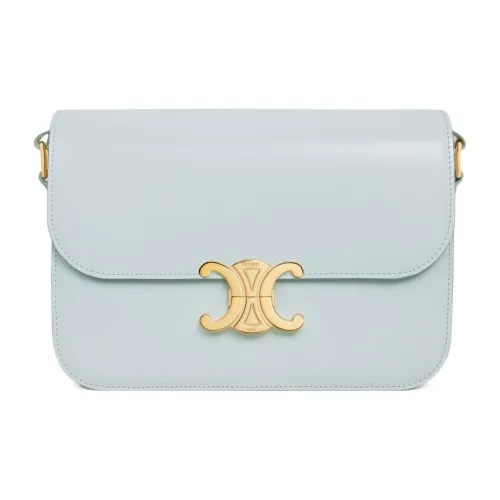 CELINE Triomphe Коровья кожа Сумка на плечо Портативная Сумка через плечо Женская Нежно-голубая