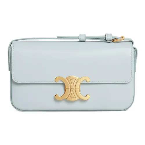 CELINE Triomphe Коровья кожа Сумка через плечо Сумка Сумка через плечо Женская Телесный нежно-голубой