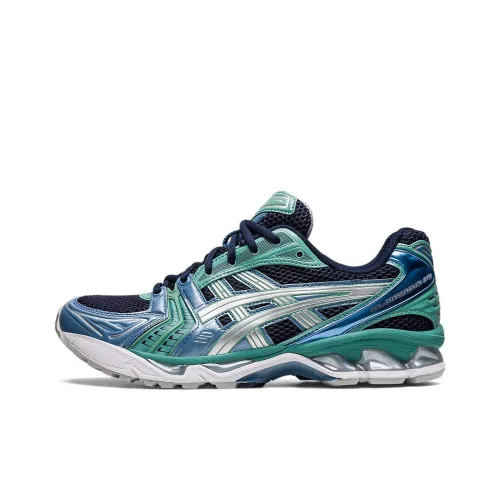Asics Gel Kayano 14 Low Топ Беговые кроссовки Унисекс Синий Зеленый