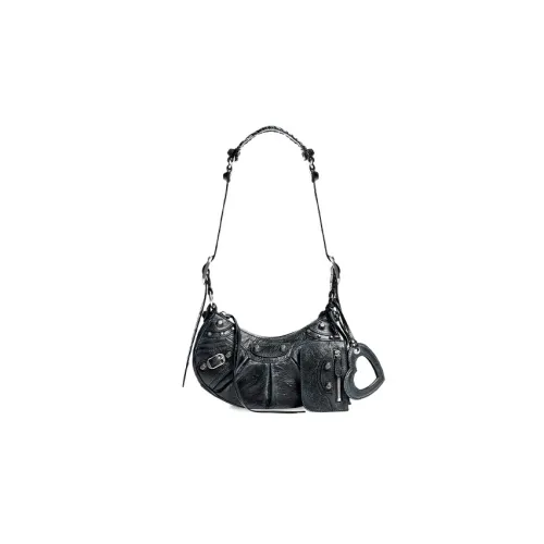 Balenciaga Le Cagole Fine Grained Овчина Сумка через плечо Сумка на плечо Мини Женская Тускло-серый