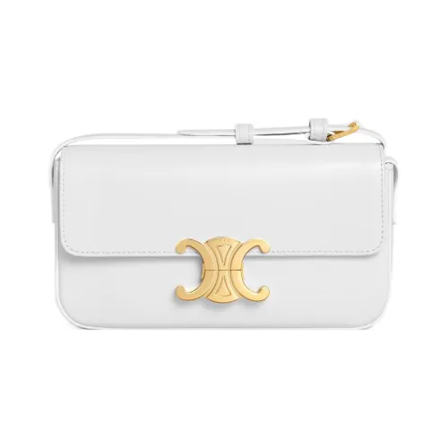 CELINE Triomphe Блестящая сумка из коровьей кожи плечо сумка через плечо женская арктический белый