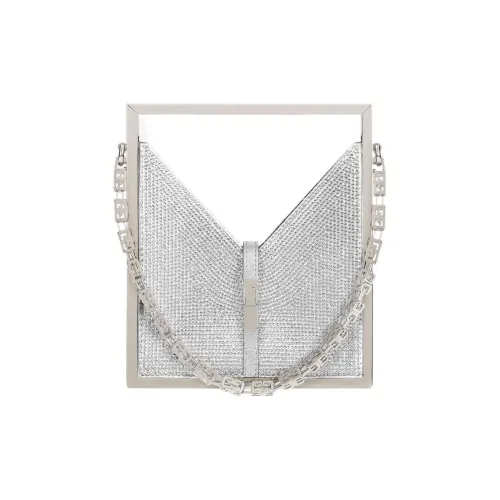 GIVENCHY Cut out Тутовый шелк с коровья кожа Одно плечо Сумка Мини Women's Silver Серый