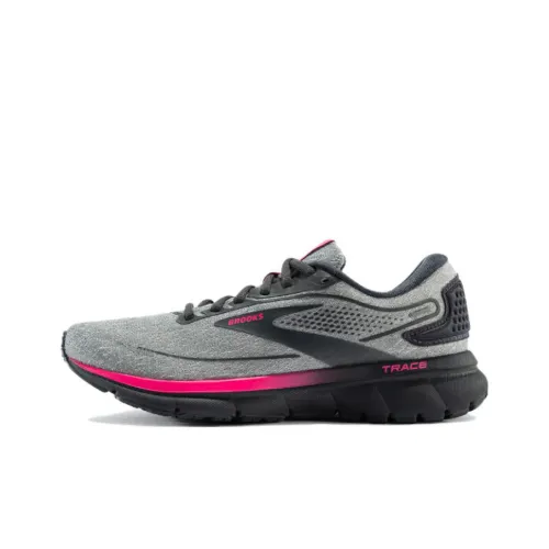 Brooks Trace 2 Slip-Resistant Abrasion-Resistant Low-Top Беговые кроссовки Женские Серый Розовый
