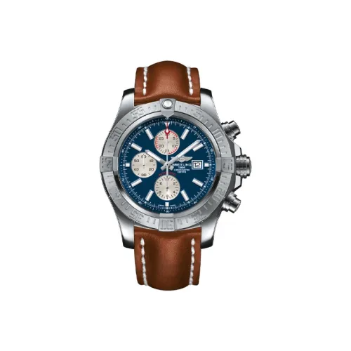 Breitling Avenger Автоматический Механический Часы Мужские 48 мм Синий Циферблат Кожаный Ремешок