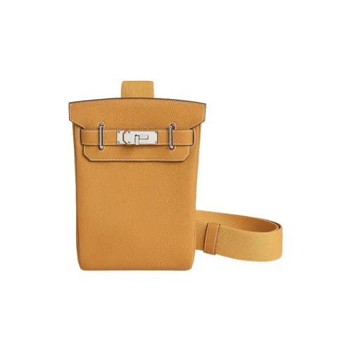 HERMES Hac a Dos Коровья кожа Togo Сумка через плечо Маленькая Женская Светло-чайный