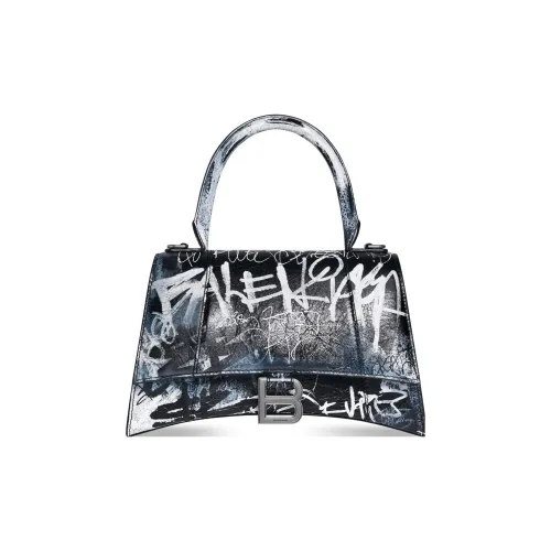 Balenciaga HOURGLASS Овчина Сумка через плечо Сумка Маленькая Женская Черная