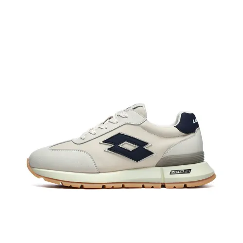 LOTTO Тигр Race Slip-resistant Abrasion-resistant Низкий топ Повседневная обувь Мужская Бежевый Белый Синий