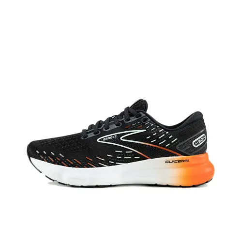 Brooks Glycerin 20 Противоскользящие Устойчивые к истиранию Низкий Топ Беговые кроссовки Женские Черный Оранжевый