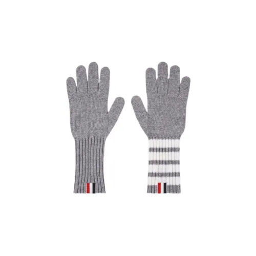 THOM BROWNE Вязаные перчатки из шерсти/кашемира, серые, мужские