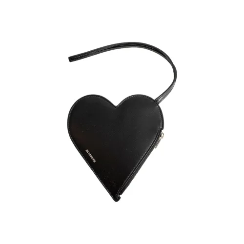 JIL SANDER Lambskin Сумка-клатч в форме сердца Женская Черная