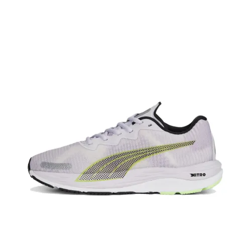 PUMA Velocity Nitro 2 Slip-Resistant Abrasion-Resistant Low-Top Беговые кроссовки Женские Фиолетовый Серый