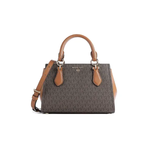 MICHAEL KORS Marilyn Холст Цвет Холст Сумка через плечо Средняя Женская Темно-умбровый Коричневый