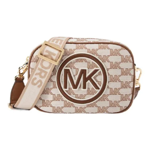 MICHAEL KORS Jet Set Travel Ткань Camera Сумка Сумка через плечо Средняя Женская Бежевая и Коричневая