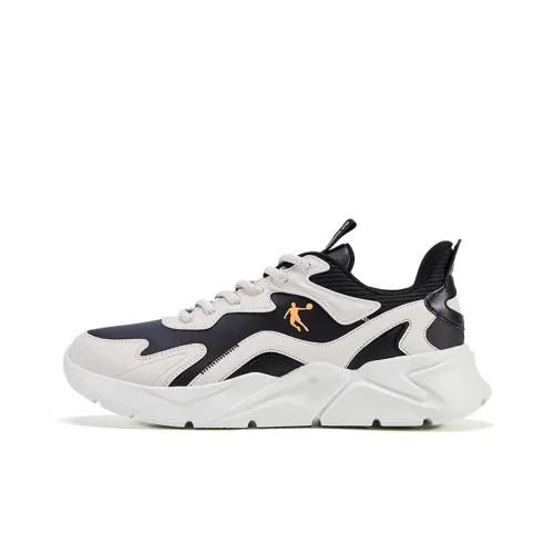 QIAODAN Slip-resistant Abrasion-resistant Low Top Беговые кроссовки Мужские Черный Белый