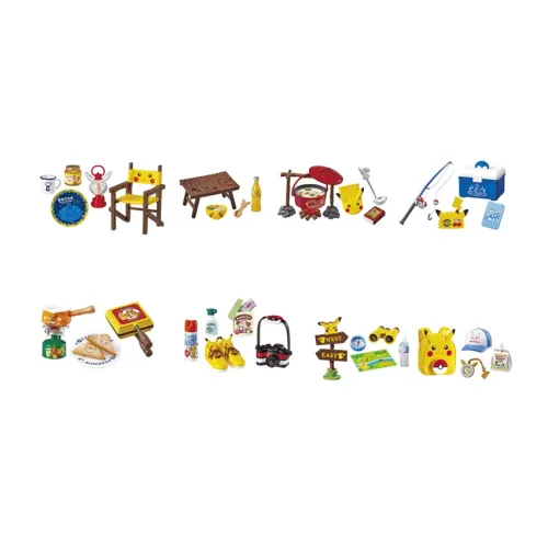 RE MENT Пикачу Pokemon Кемпинг Lucky Draw Полный комплект из 8 предметов