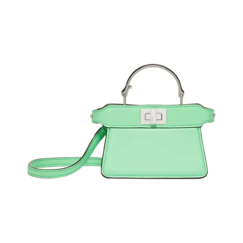 FENDI Peekaboo Lambskin Сумка через плечо Сумка Mini Женская Зеленая