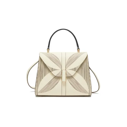 Valextra Iside Телячья кожа Сумка через плечо Сумка Мини Женская Белая Черная