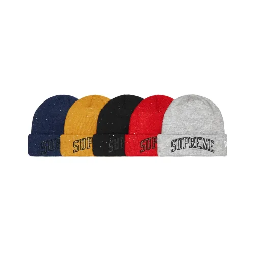 Supreme x New Era Twill Beanies Унисекс Синий Желтый Черный Красный Серый
