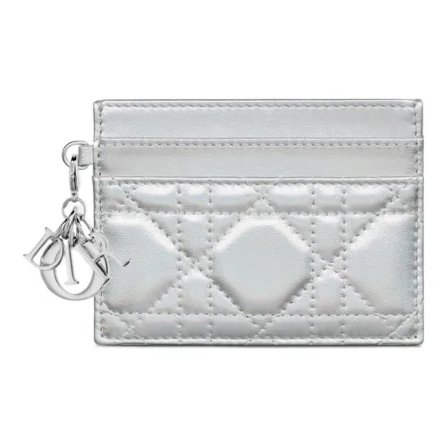 DIOR Lady Dior Lambskin Картхолдер Women's Silver