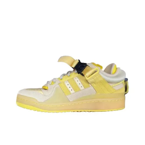 Bad Bunny x Adidas Originals FORUM Пряжка Низкий Уровень Износостойкости Дышащие Низкие Кроссовки для Скейтбординга Мужские Желтый Хаки