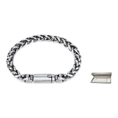KENMO Браслеты из титанового стального серебра + Набор в подарочной коробке Мужской